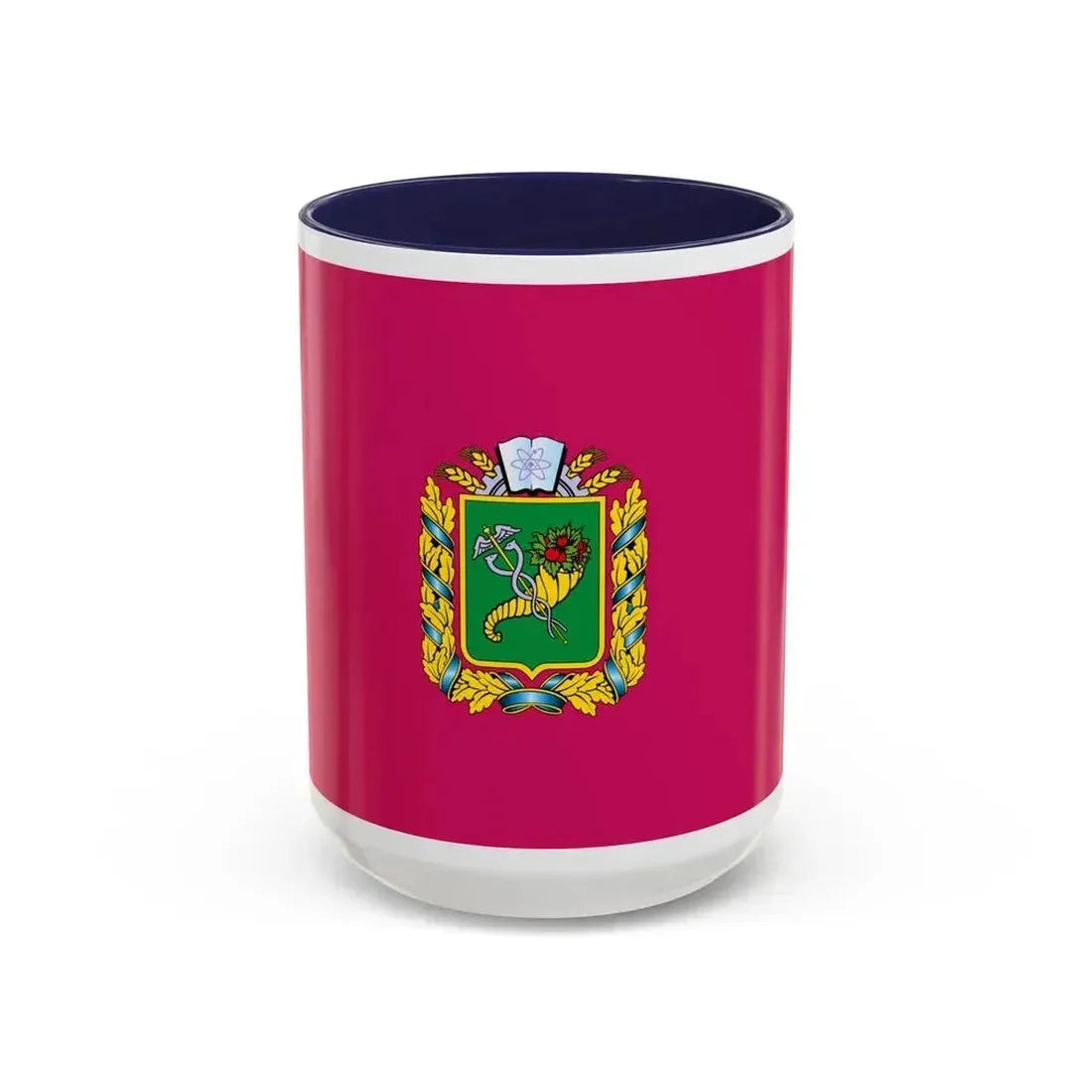 Flag of Kharkiv Oblast Ukraine - Accent Coffee Mug 15oz Navy - Go Mug Yourself