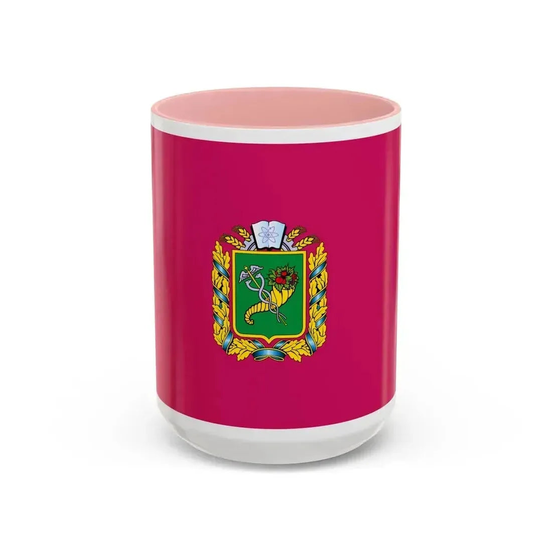 Flag of Kharkiv Oblast Ukraine - Accent Coffee Mug 15oz Pink - Go Mug Yourself