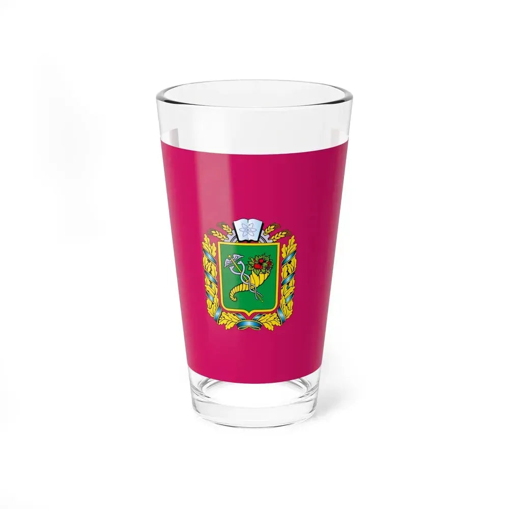 Flag of Kharkiv Oblast Ukraine - Pint Glass 16oz 16oz - Go Mug Yourself