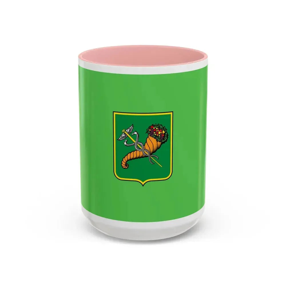 Flag of Kharkiv Ukraine - Accent Coffee Mug 15oz Pink - Go Mug Yourself