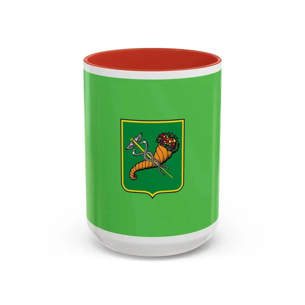 Flag of Kharkiv Ukraine - Accent Coffee Mug 15oz Red - Go Mug Yourself