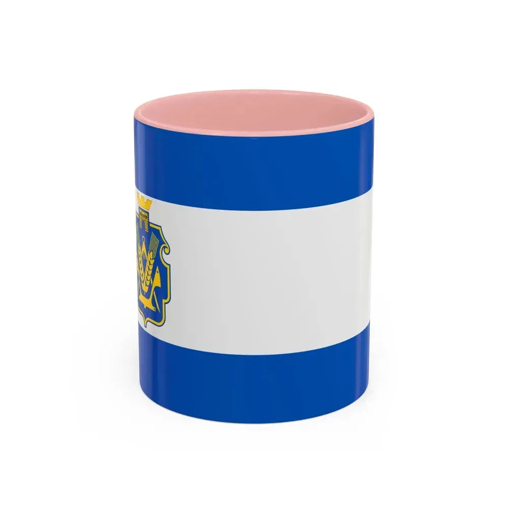 Flag of Kherson Oblast Ukraine - Accent Coffee Mug 11oz Pink - Go Mug Yourself
