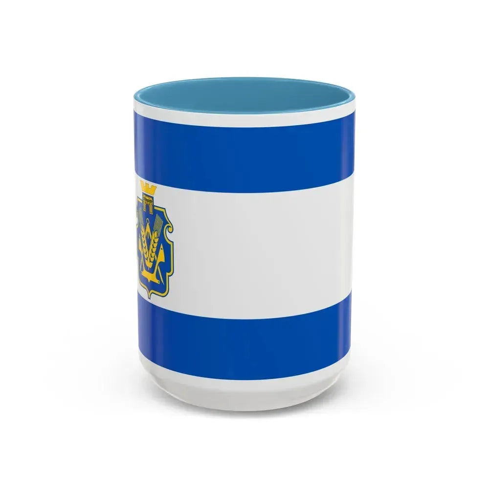 Flag of Kherson Oblast Ukraine - Accent Coffee Mug 15oz Light Blue - Go Mug Yourself