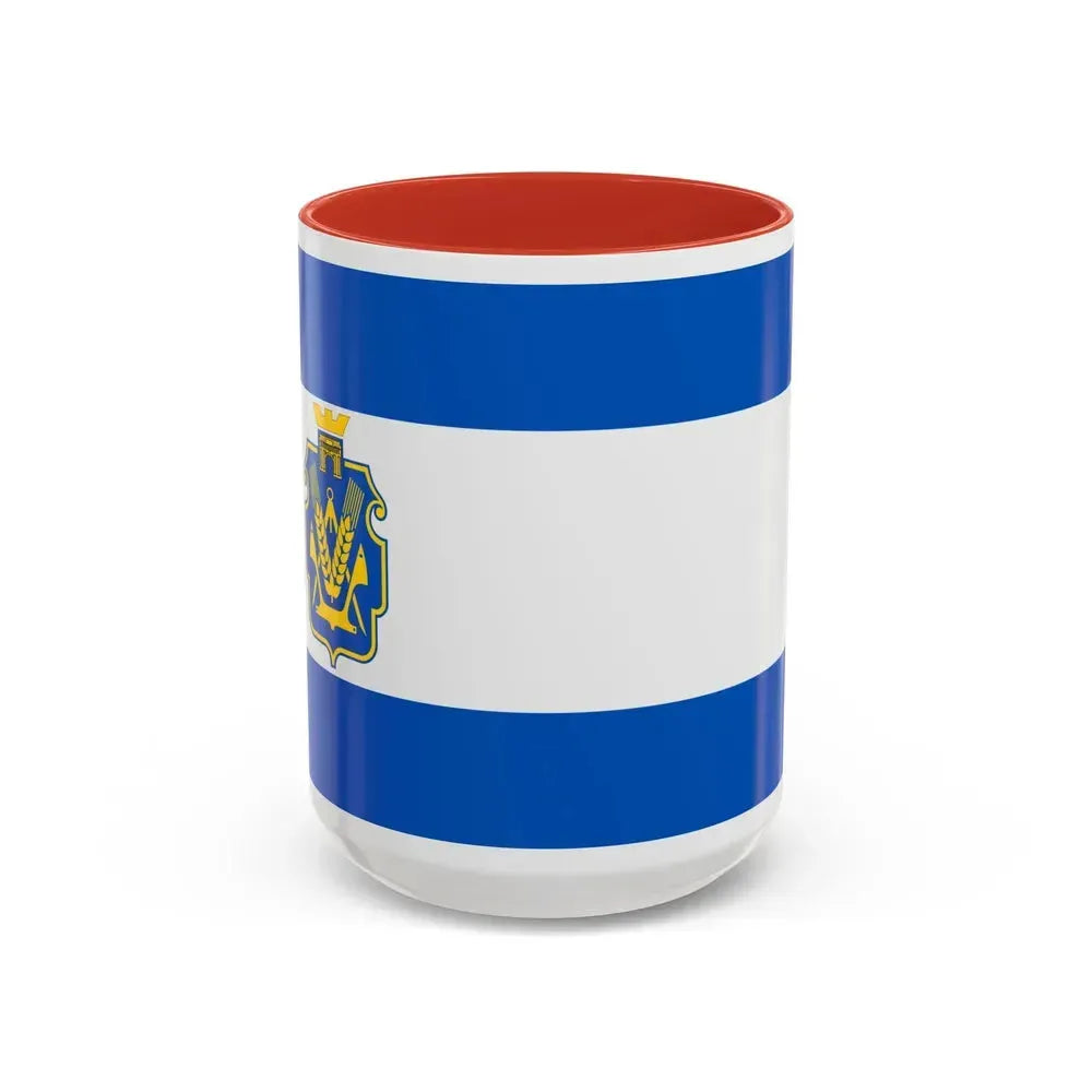 Flag of Kherson Oblast Ukraine - Accent Coffee Mug 15oz Red - Go Mug Yourself