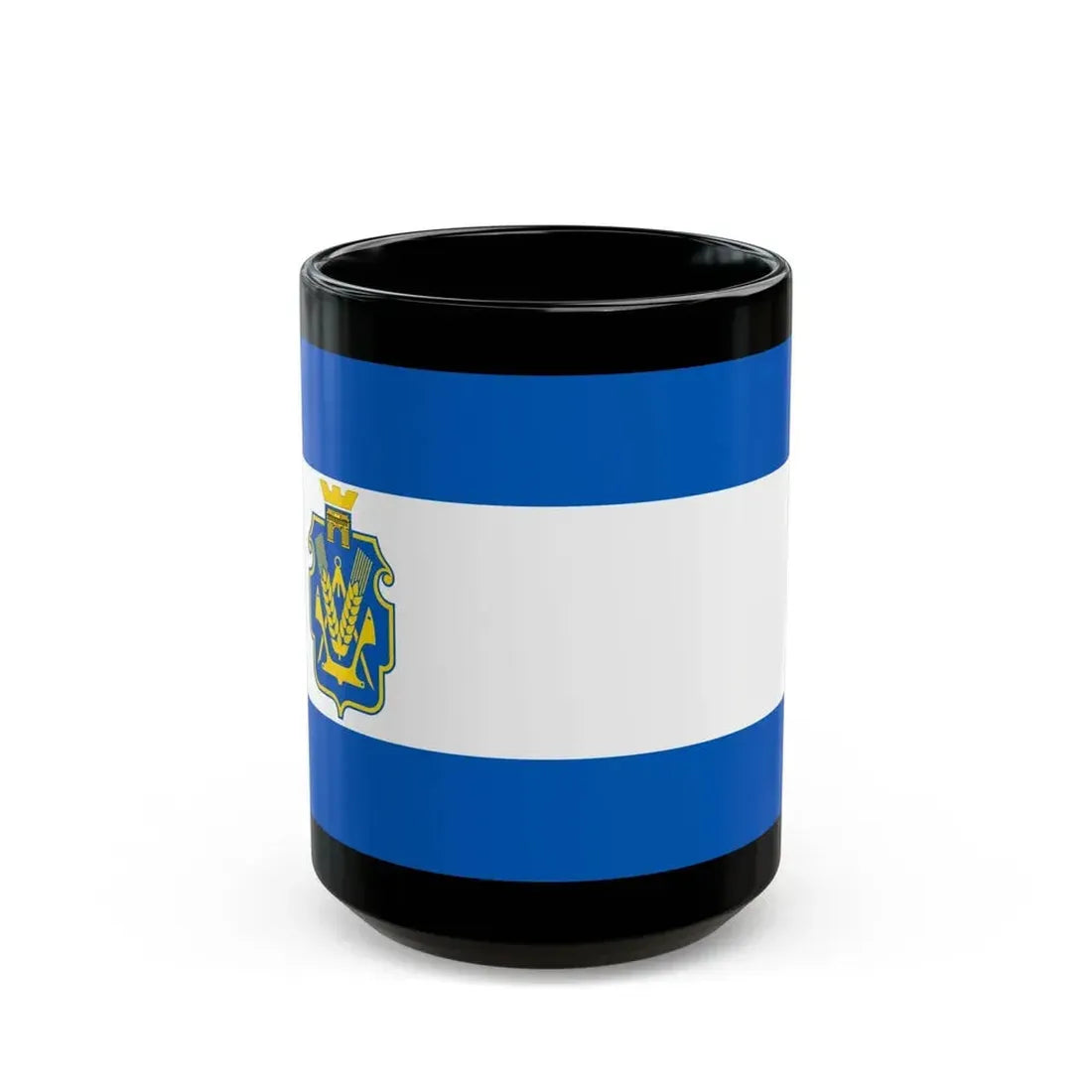 Flag of Kherson Oblast Ukraine - Black Coffee Mug 15oz - Go Mug Yourself