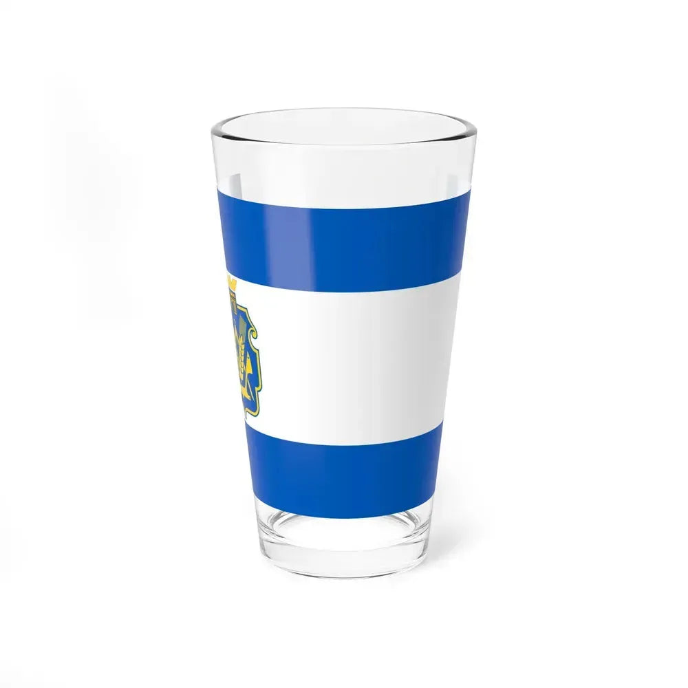 Flag of Kherson Oblast Ukraine - Pint Glass 16oz 16oz - Go Mug Yourself