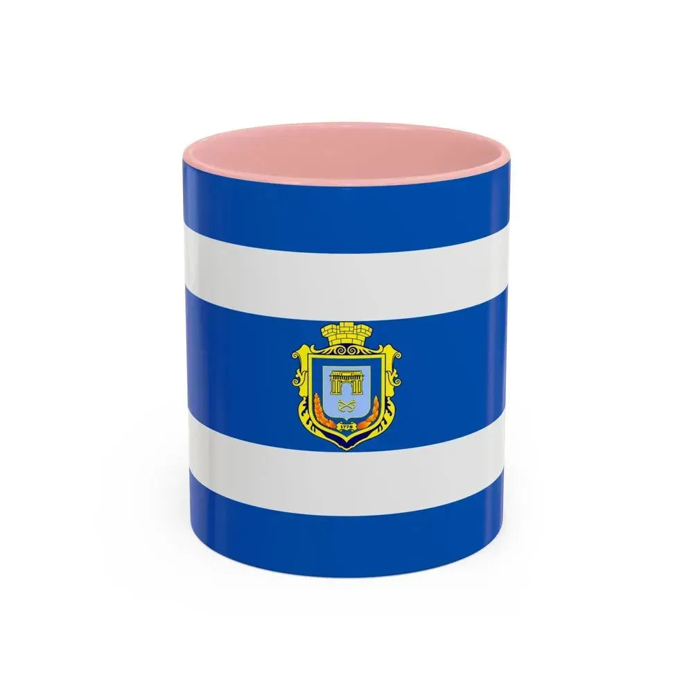 Flag of Kherson Ukraine - Accent Coffee Mug 11oz Pink - Go Mug Yourself