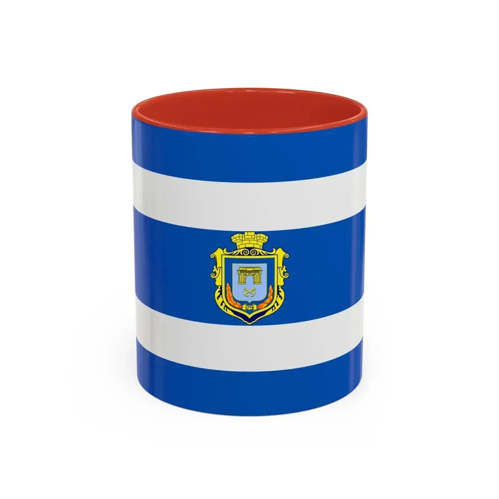 Flag of Kherson Ukraine - Accent Coffee Mug 11oz Red - Go Mug Yourself