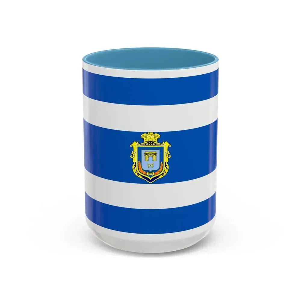 Flag of Kherson Ukraine - Accent Coffee Mug 15oz Light Blue - Go Mug Yourself