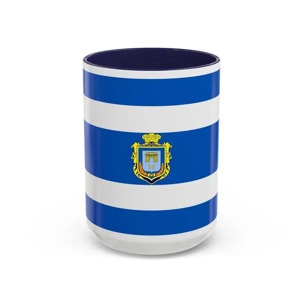 Flag of Kherson Ukraine - Accent Coffee Mug 15oz Navy - Go Mug Yourself