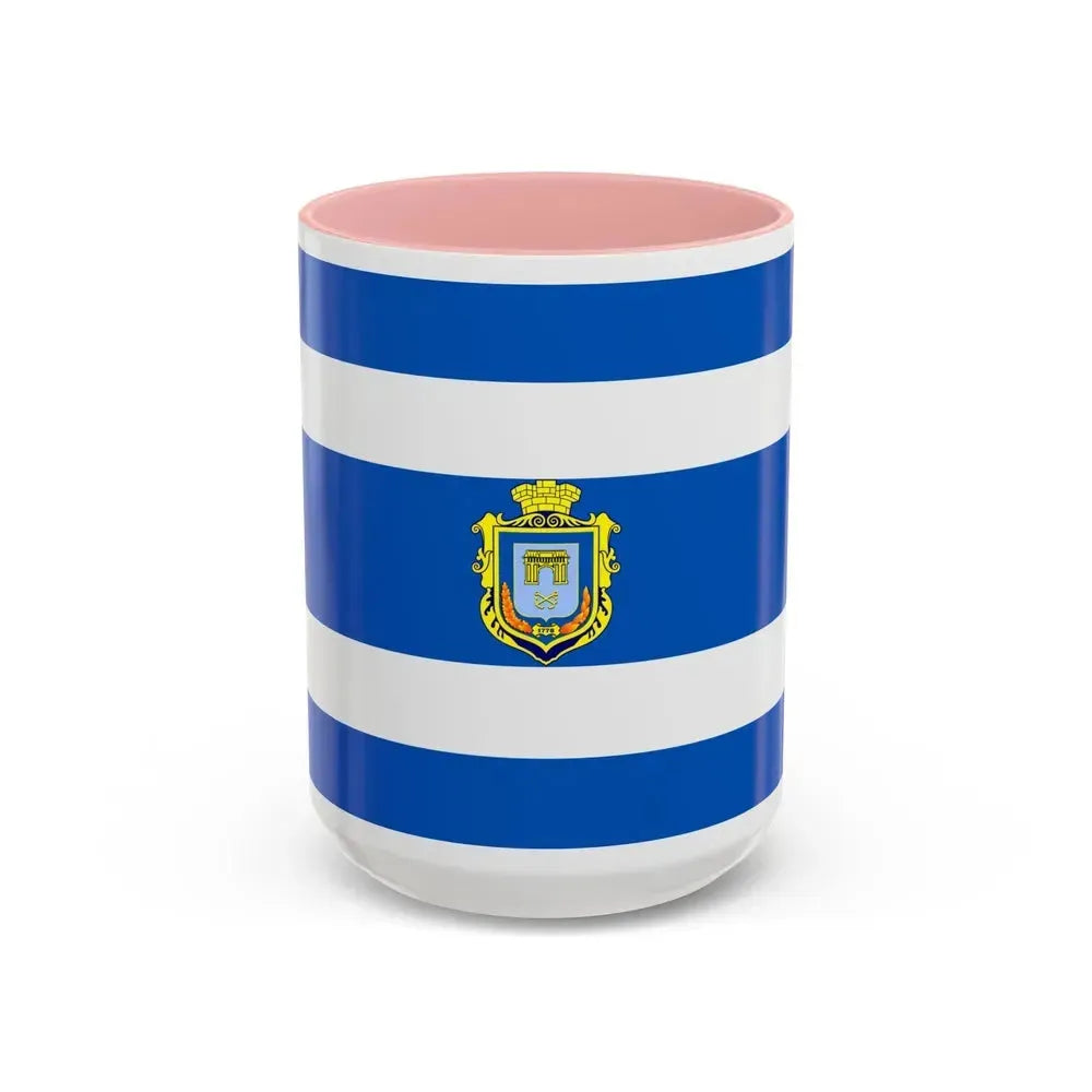 Flag of Kherson Ukraine - Accent Coffee Mug 15oz Pink - Go Mug Yourself