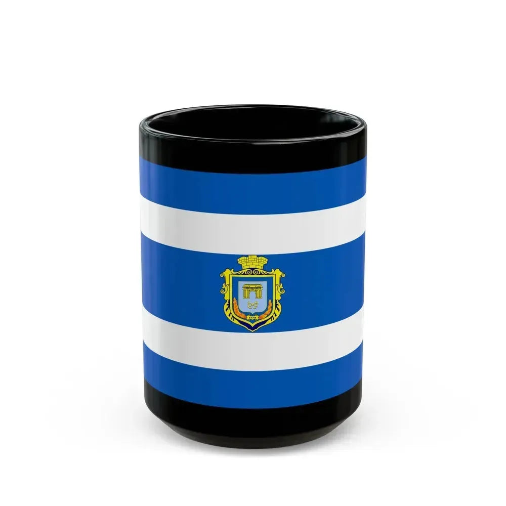 Flag of Kherson Ukraine - Black Coffee Mug 15oz - Go Mug Yourself