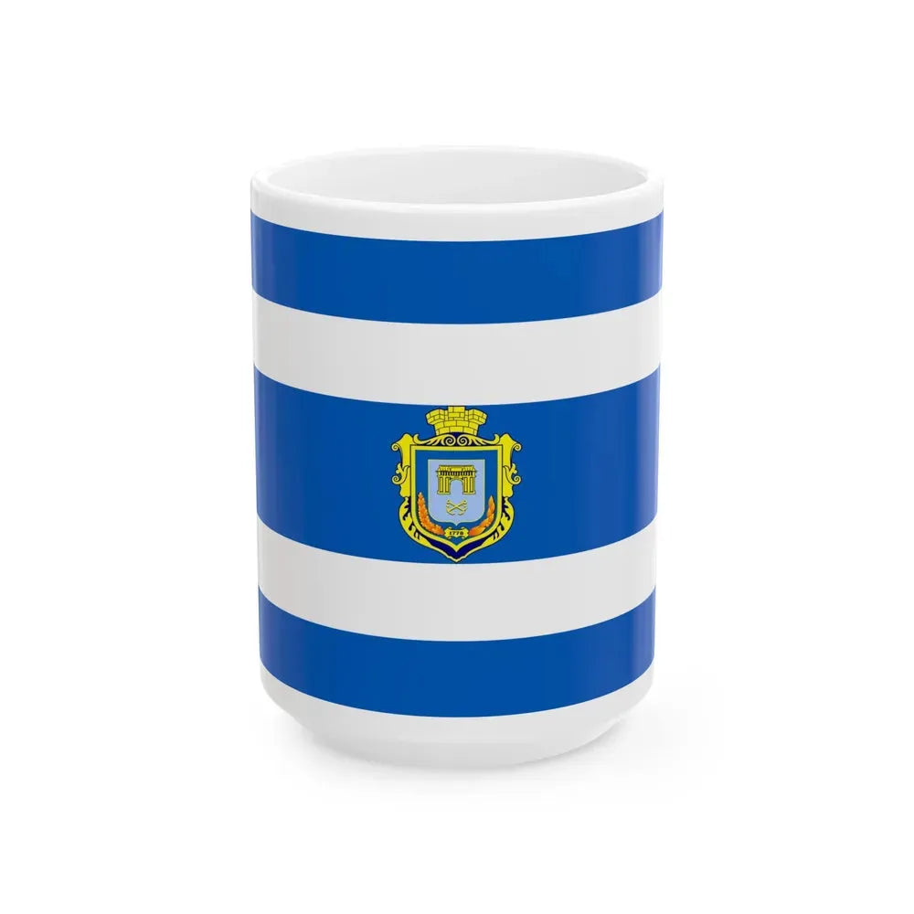 Flag of Kherson Ukraine - White Coffee Mug 15oz - Go Mug Yourself