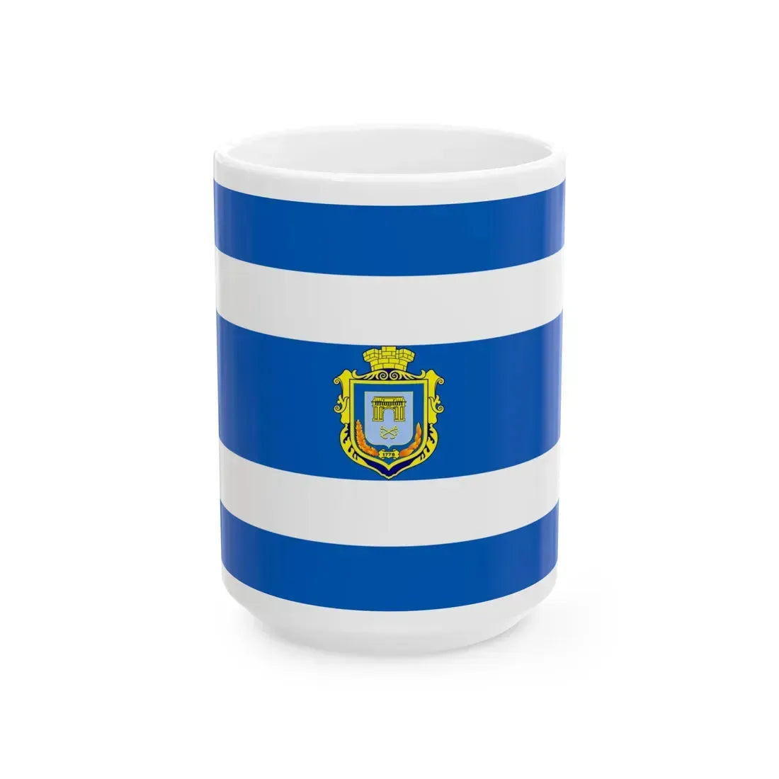 Flag of Kherson (Ukraine) White Coffee Mug 15oz - Go Mug Yourself