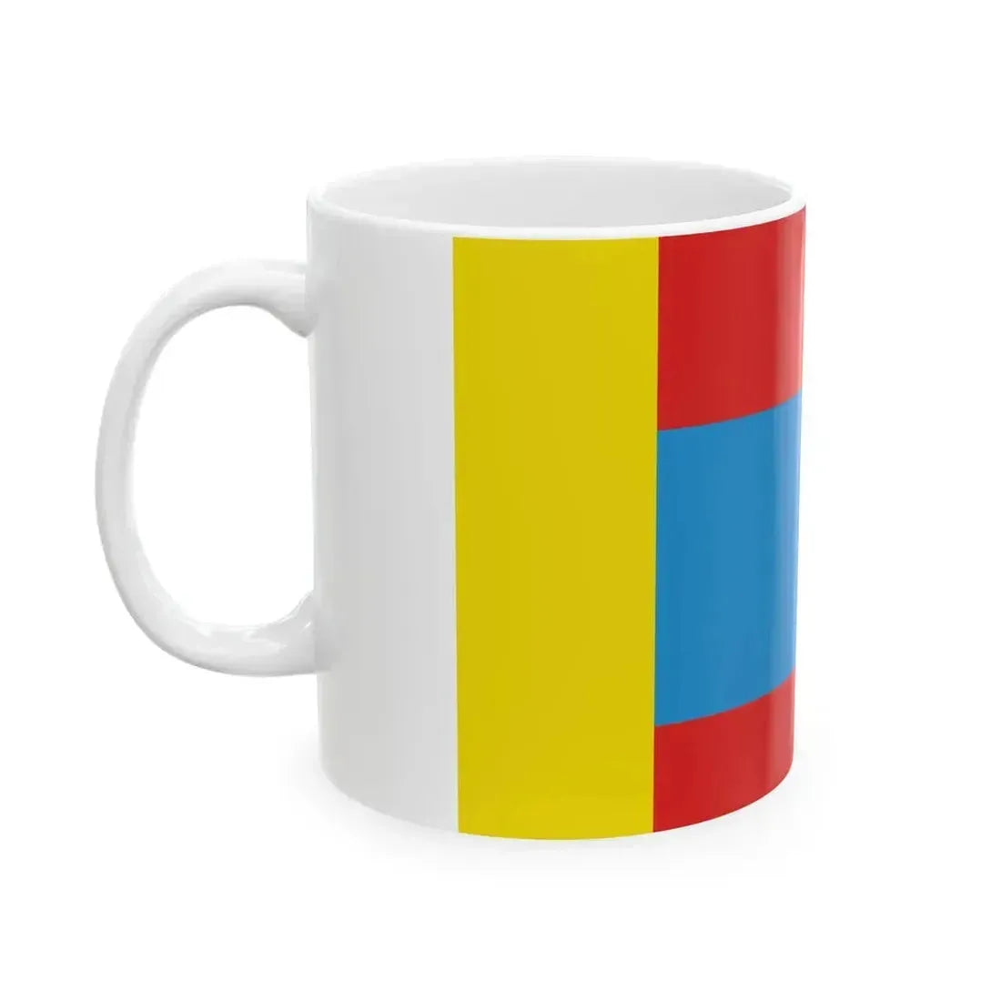 Flag of Khlevnoe rayon Lipetsk oblast (Russia) White Coffee Mug - Go Mug Yourself
