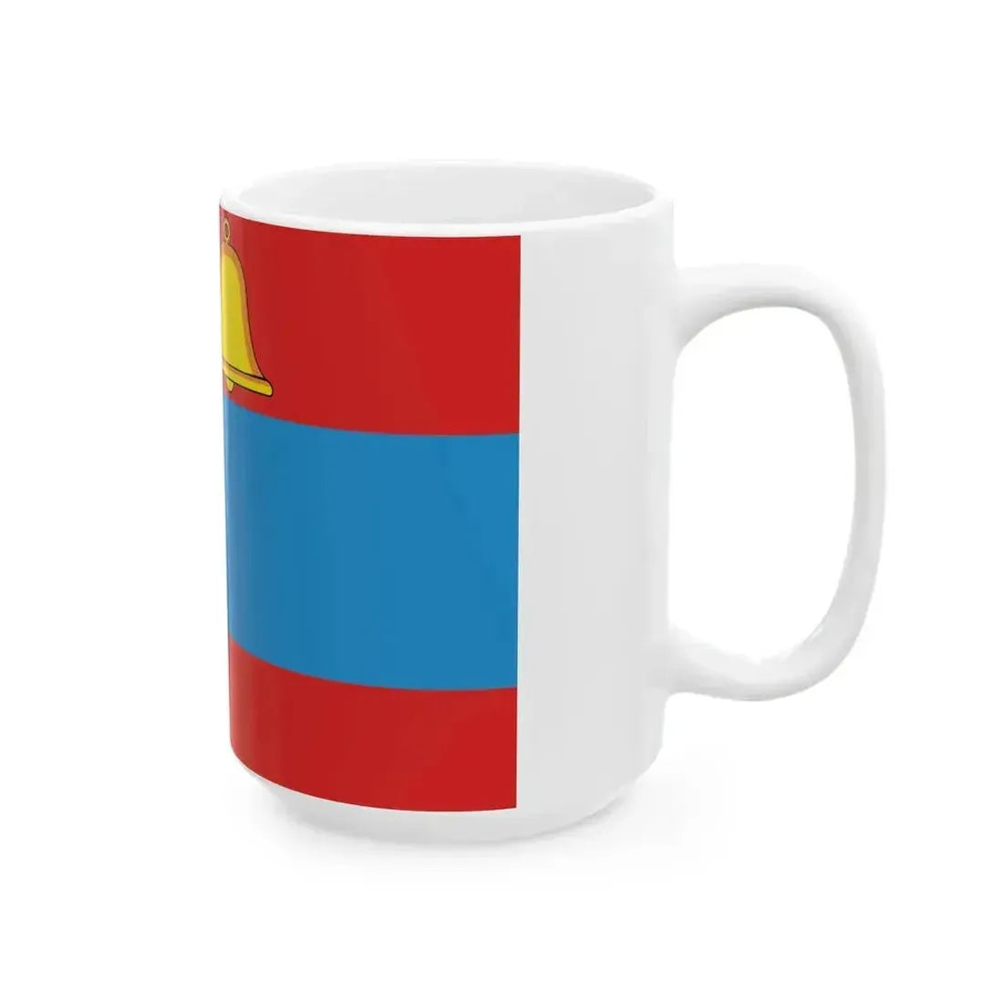Flag of Khlevnoe rayon Lipetsk oblast (Russia) White Coffee Mug - Go Mug Yourself