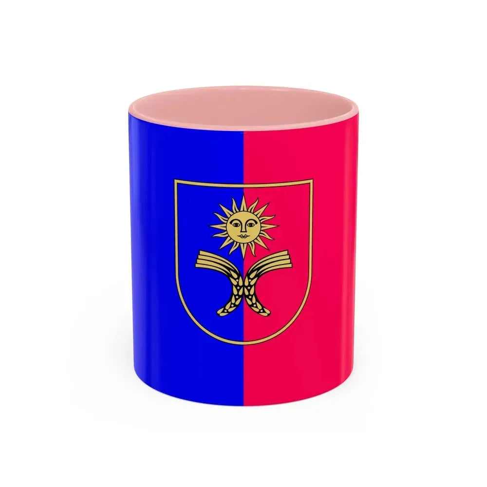 Flag of Khmelnytskyi Oblast Ukraine - Accent Coffee Mug 11oz Pink - Go Mug Yourself