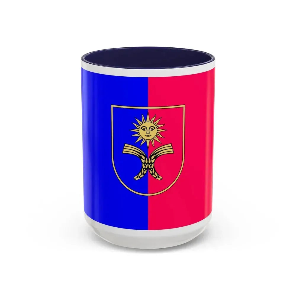 Flag of Khmelnytskyi Oblast Ukraine - Accent Coffee Mug 15oz Navy - Go Mug Yourself