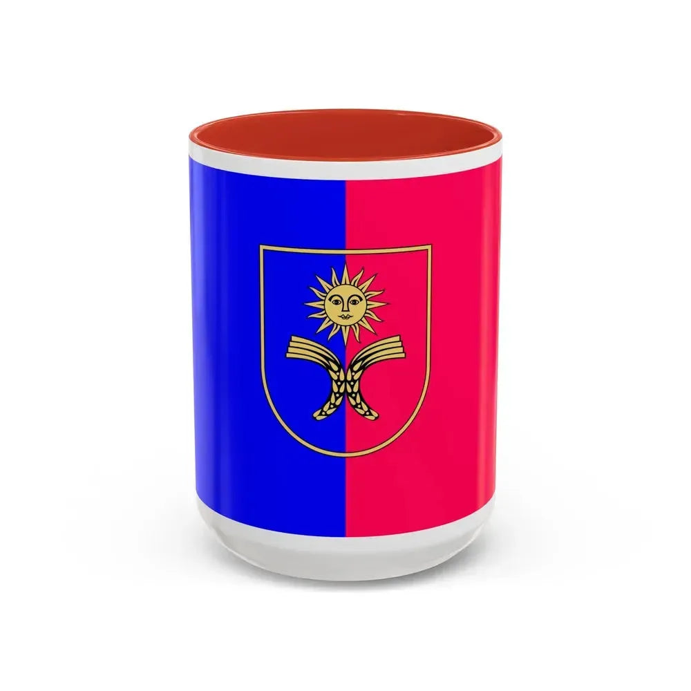 Flag of Khmelnytskyi Oblast Ukraine - Accent Coffee Mug 15oz Red - Go Mug Yourself