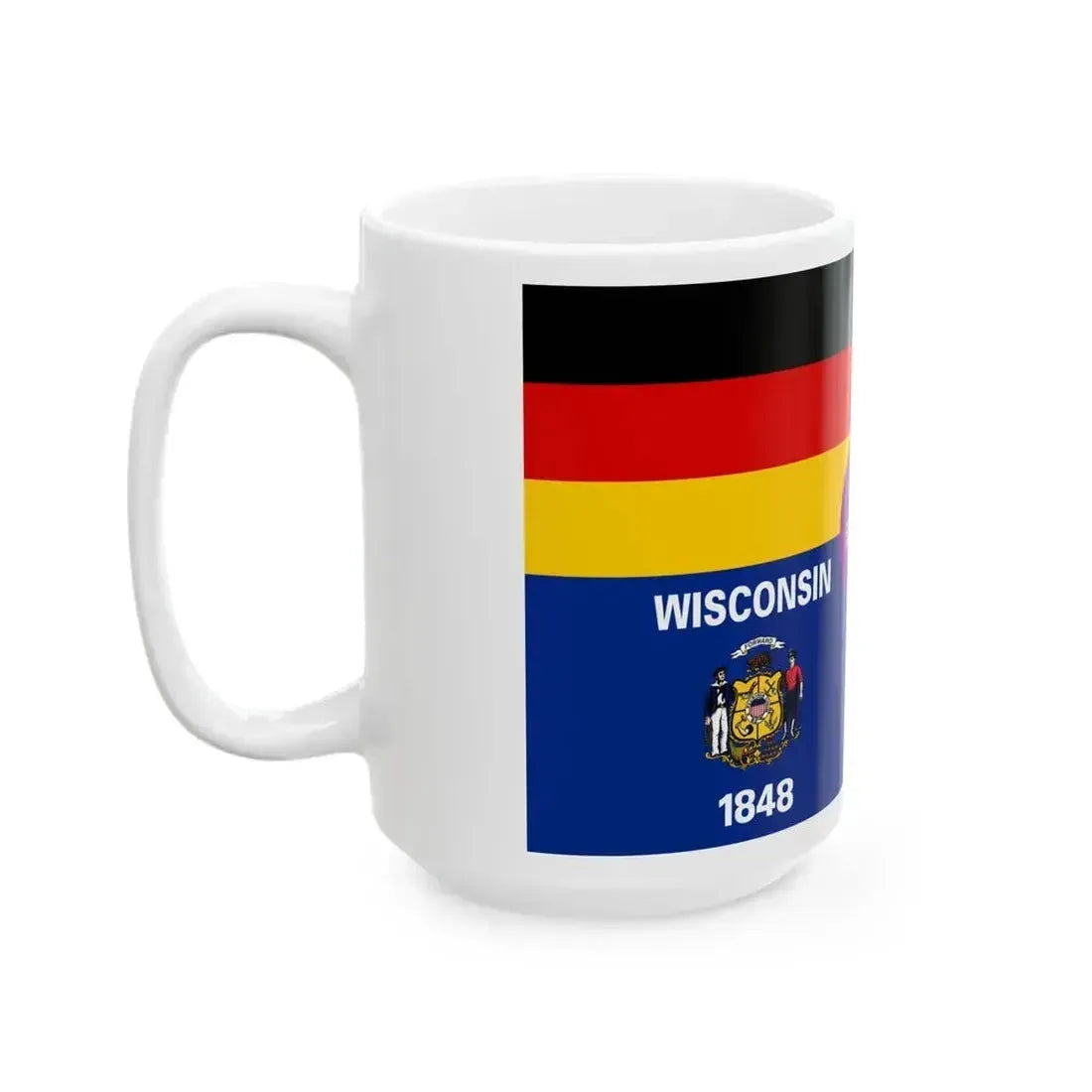 Flag of Kiel Wisconsin (United States) White Coffee Mug - Go Mug Yourself