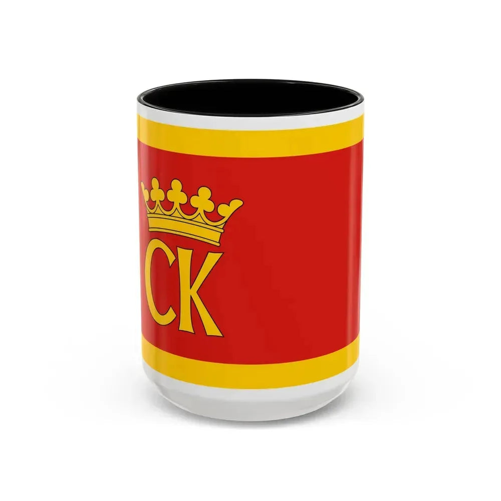 Flag of Kielce Poland - Accent Coffee Mug 15oz Black - Go Mug Yourself