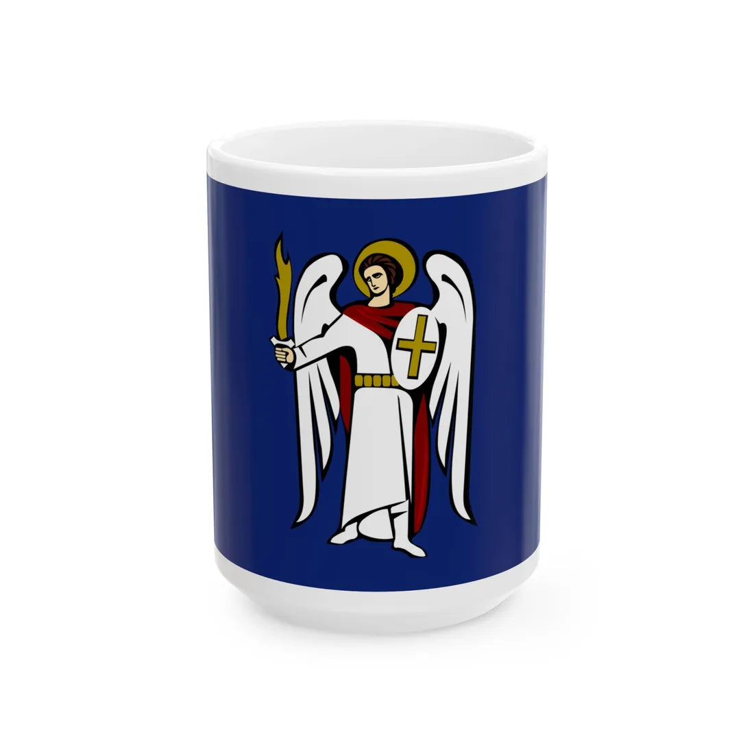 Flag of Kiev (Ukraine) White Coffee Mug 15oz - Go Mug Yourself