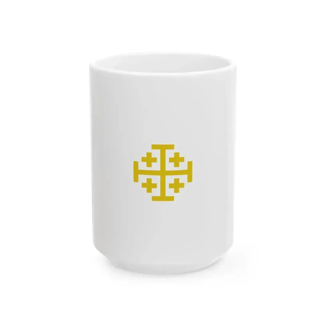 Flag of Kingdom of Jerusalem (Israel) White Coffee Mug 15oz - Go Mug Yourself