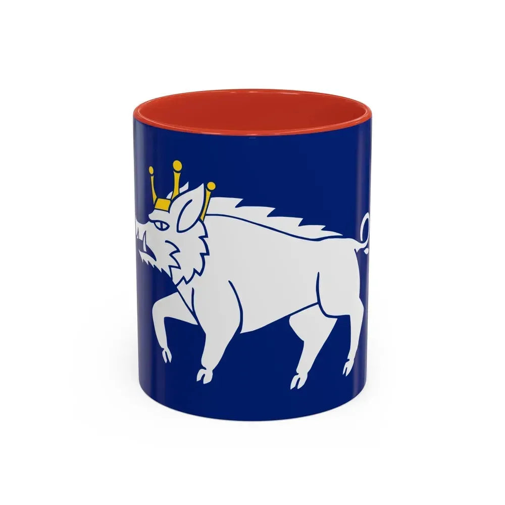 Flag of Kingswinford UK - Accent Coffee Mug 11oz Red - Go Mug Yourself
