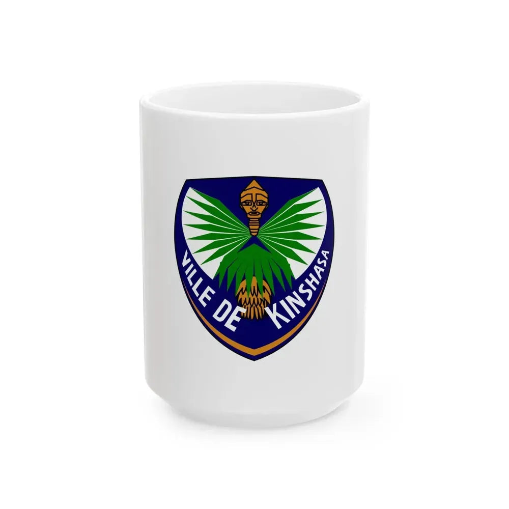 Flag of Kinshasa DRC (Congo) White Coffee Mug 15oz - Go Mug Yourself