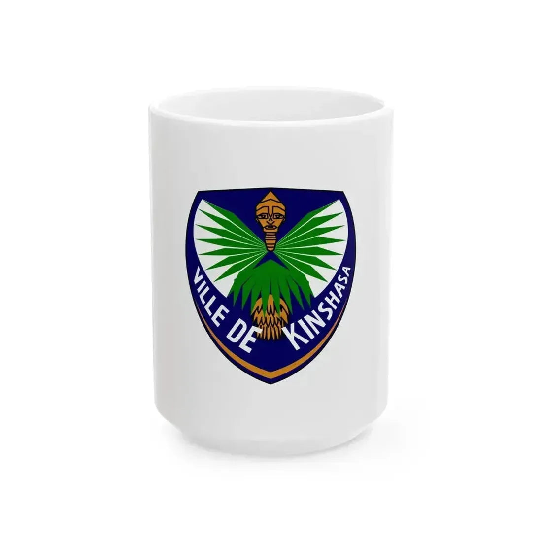 Flag of Kinshasa DRC (Congo) White Coffee Mug 15oz - Go Mug Yourself