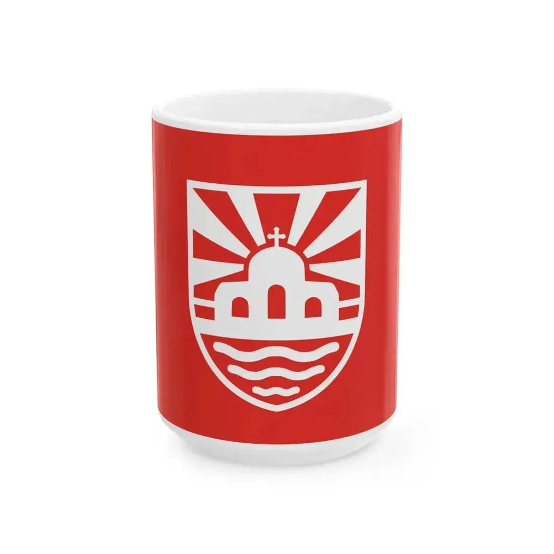 Flag of Kisela Voda Municipality North Macedonia (North Macedonia) White Coffee Mug 15oz - Go Mug Yourself