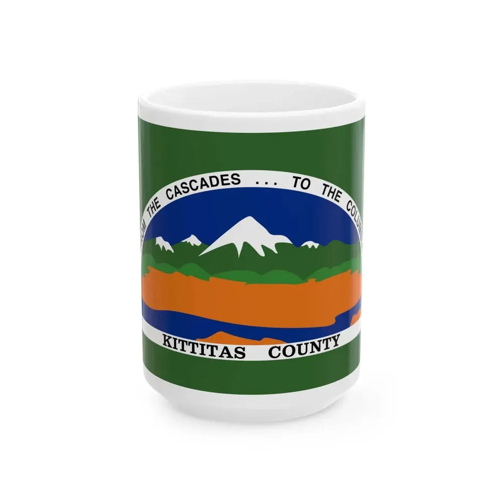 Flag of Kittitas County Washington (United States) White Coffee Mug 15oz - Go Mug Yourself