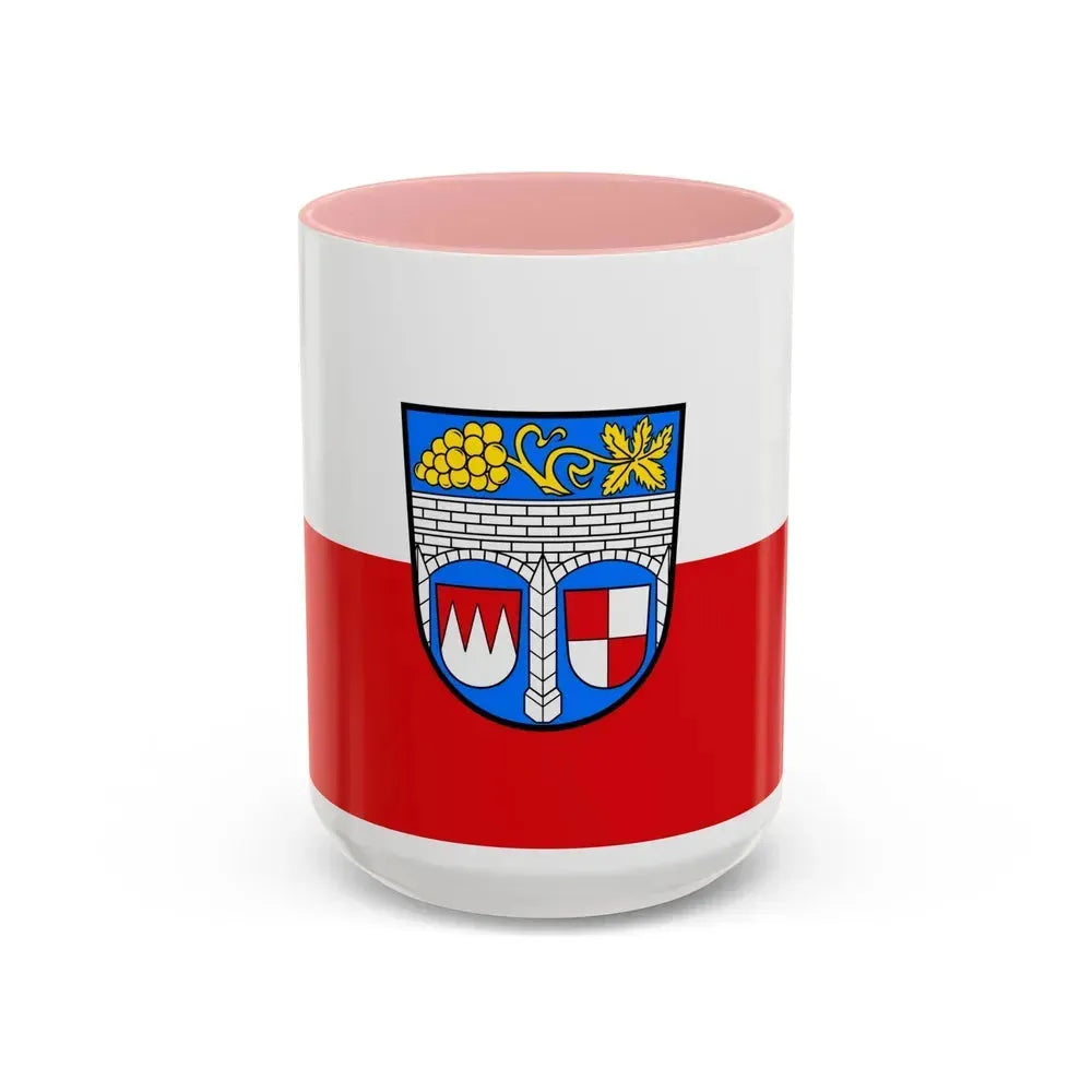 Flag of Kitzingen Germany - Accent Coffee Mug 15oz Pink - Go Mug Yourself