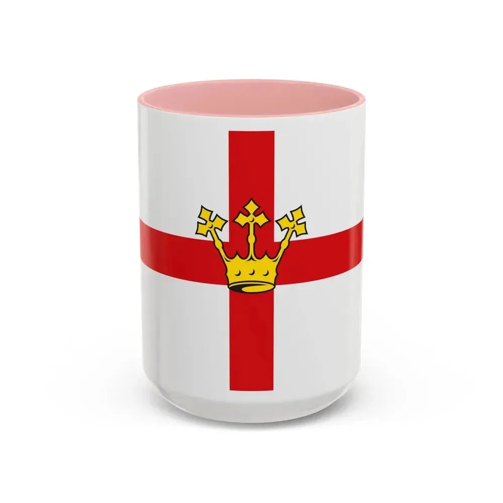 Flag of Koblenz Germany - Accent Coffee Mug 15oz Pink - Go Mug Yourself