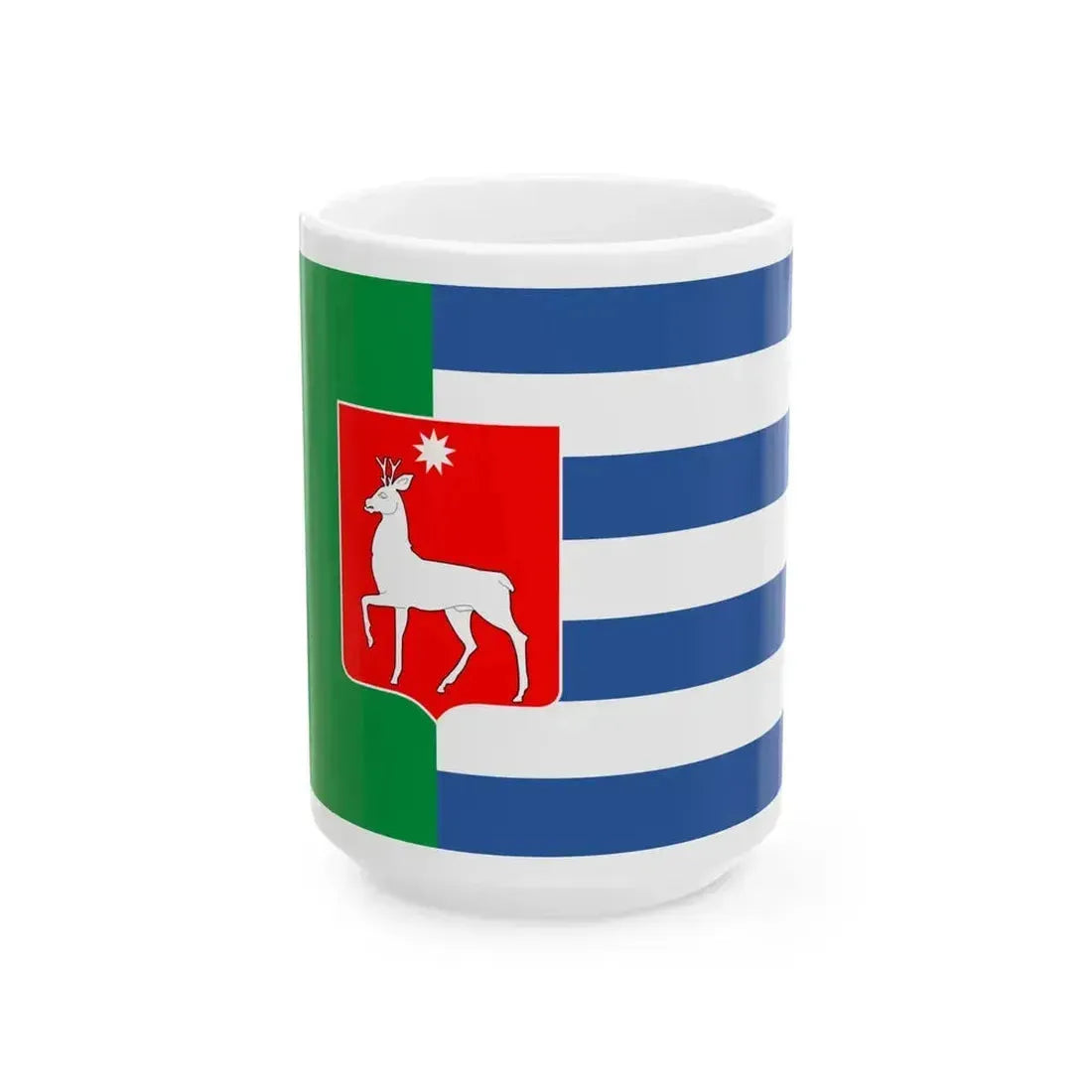 Flag of Kobuleti Municipality (Georgia) White Coffee Mug 15oz - Go Mug Yourself
