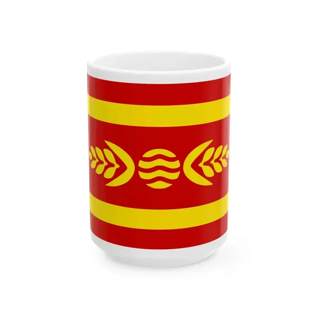 Flag of Kocani Municipality North Macedonia (North Macedonia) White Coffee Mug 15oz - Go Mug Yourself
