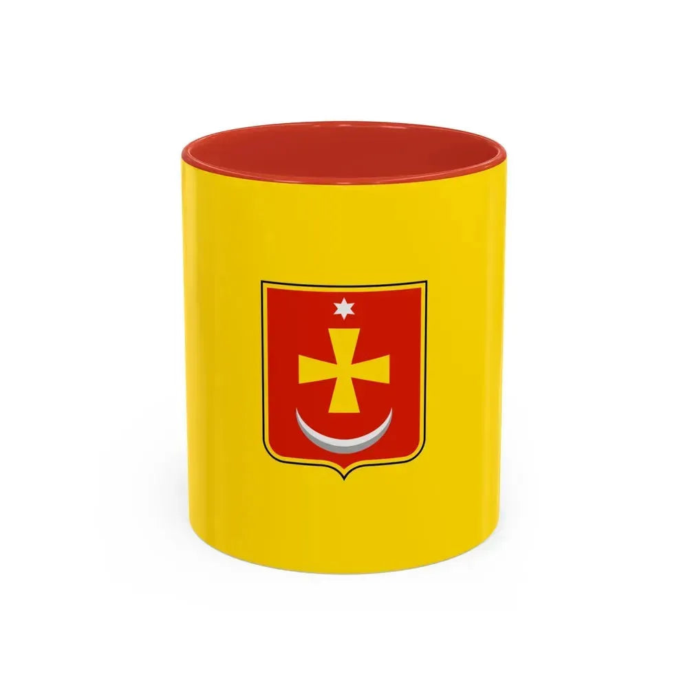 Flag of Konotop Ukraine - Accent Coffee Mug 11oz Red - Go Mug Yourself