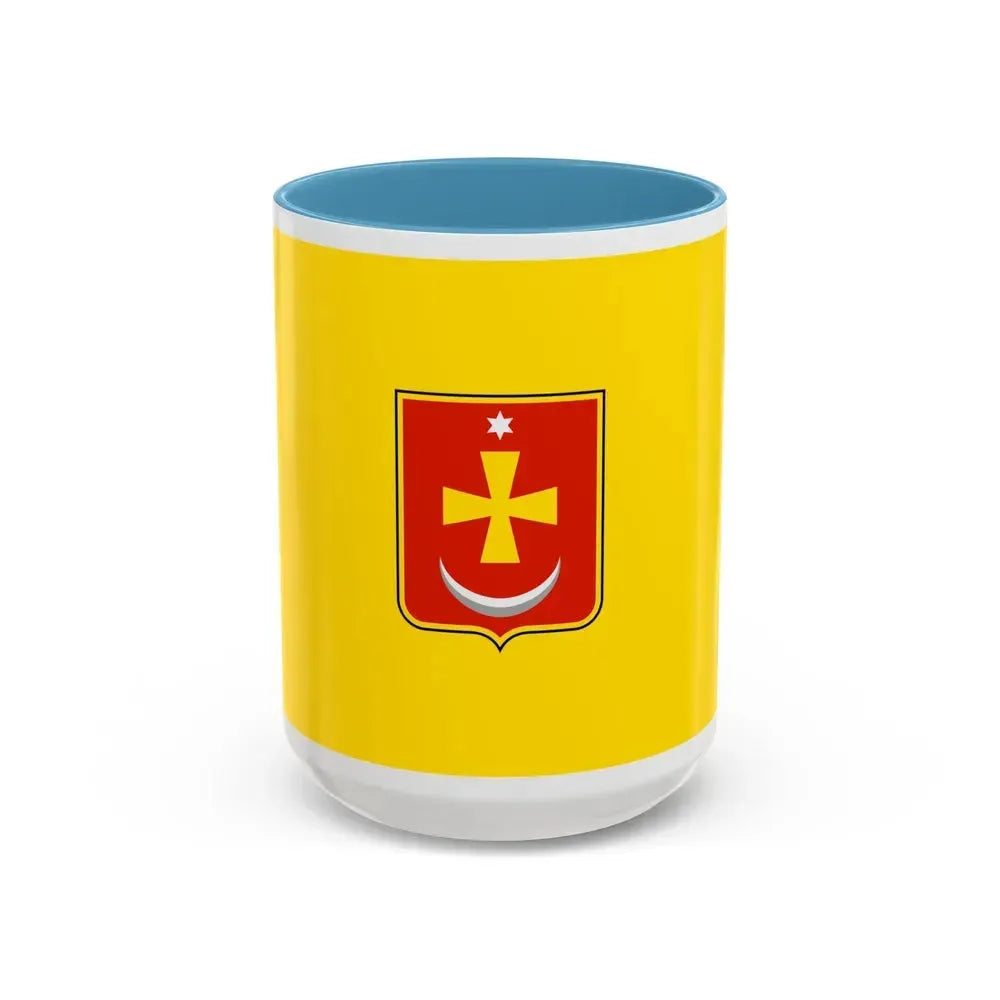 Flag of Konotop Ukraine - Accent Coffee Mug 15oz Light Blue - Go Mug Yourself