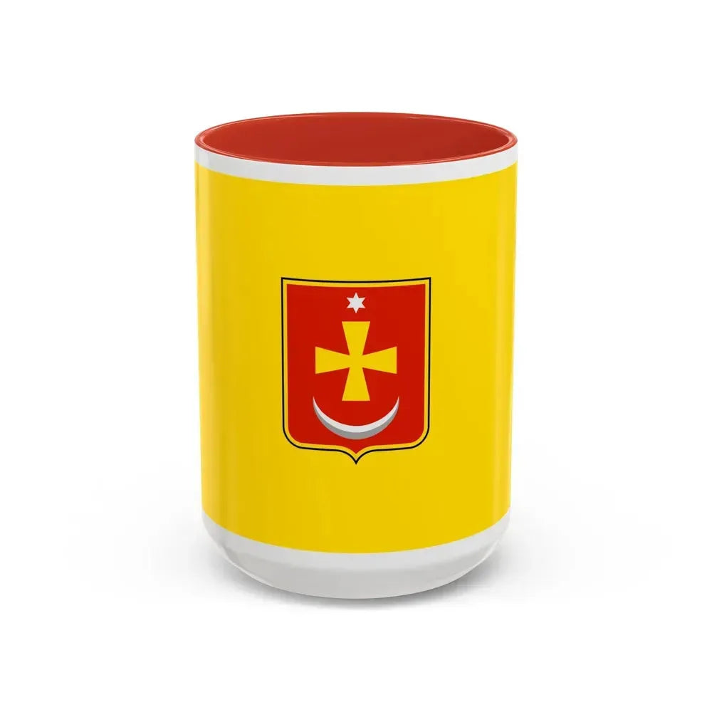 Flag of Konotop Ukraine - Accent Coffee Mug 15oz Red - Go Mug Yourself