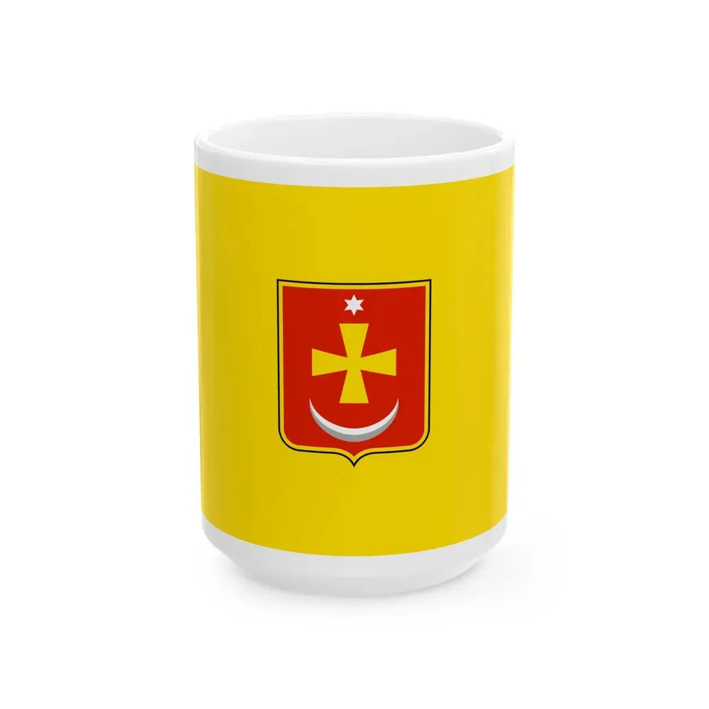Flag of Konotop Ukraine - White Coffee Mug 15oz - Go Mug Yourself