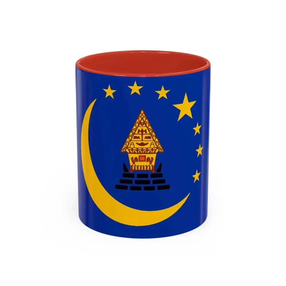 Flag of Koror Palau - Accent Coffee Mug 11oz Red - Go Mug Yourself