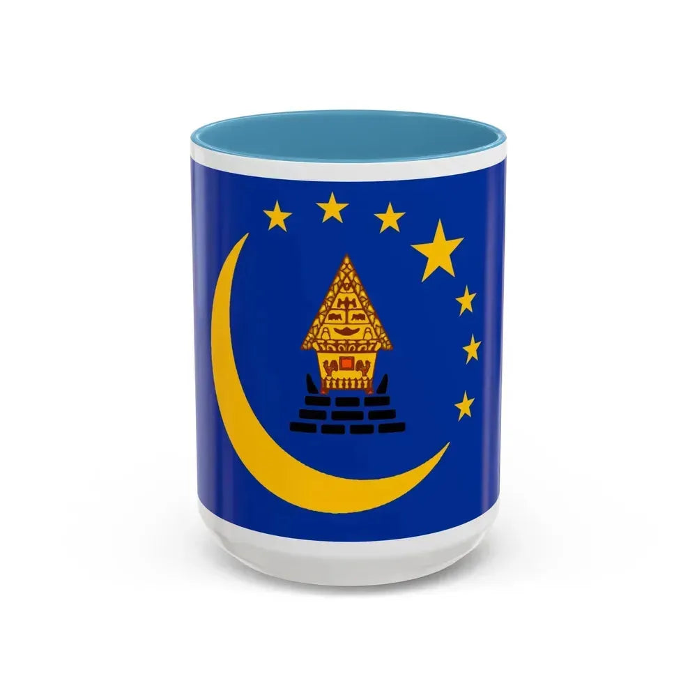 Flag of Koror Palau - Accent Coffee Mug 15oz Light Blue - Go Mug Yourself