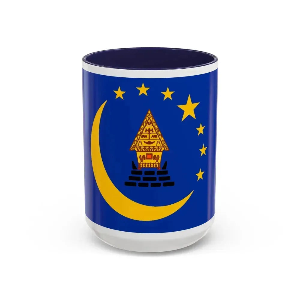 Flag of Koror Palau - Accent Coffee Mug 15oz Navy - Go Mug Yourself
