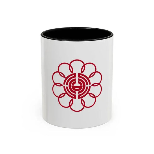 Flag of Koshigaya Saitama Japan - Accent Coffee Mug 11oz Black - Go Mug Yourself