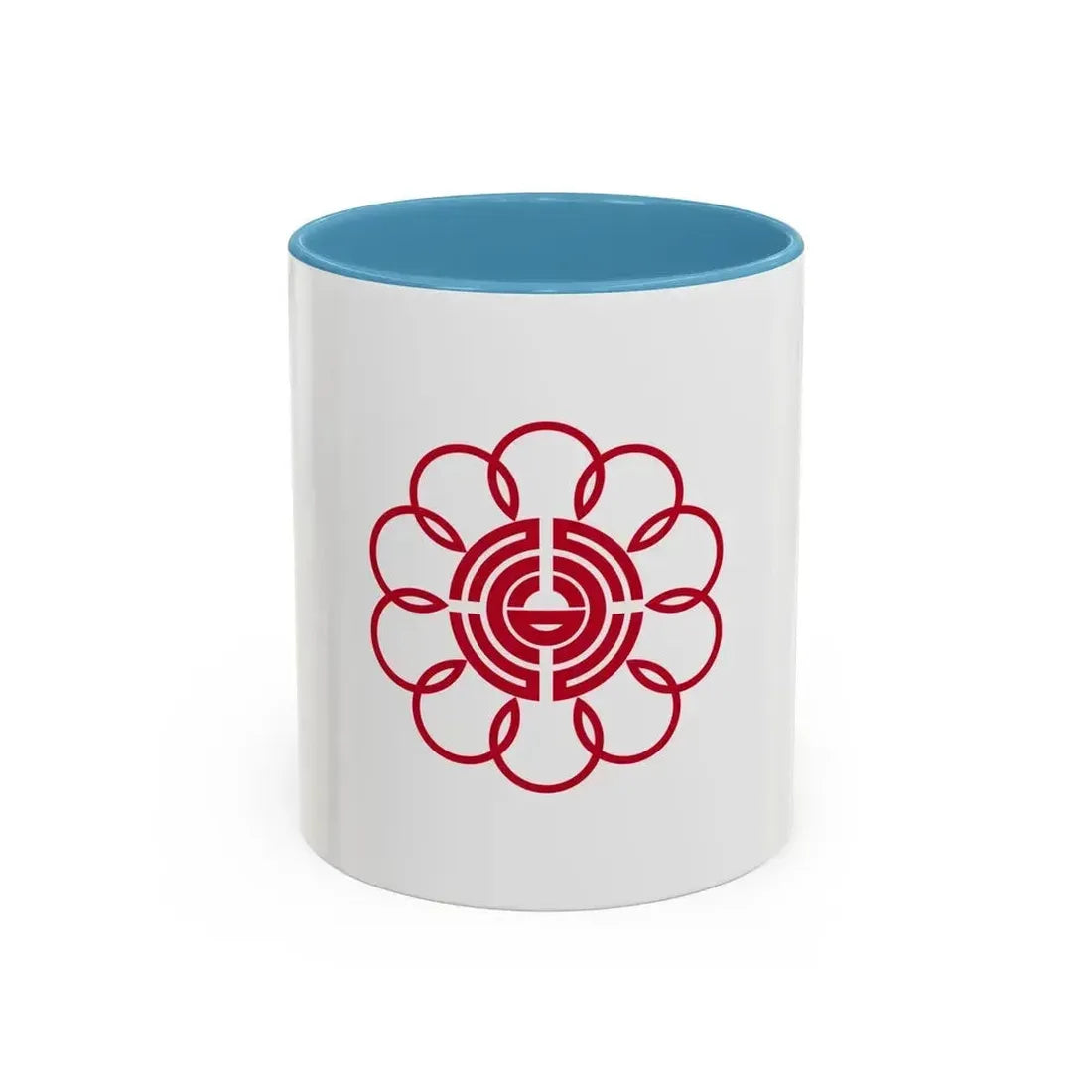 Flag of Koshigaya Saitama Japan - Accent Coffee Mug 11oz Light Blue - Go Mug Yourself