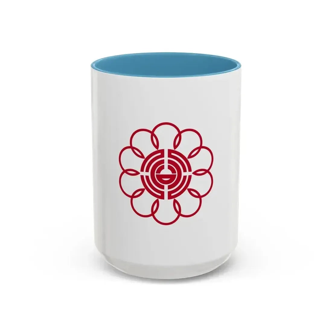Flag of Koshigaya Saitama Japan - Accent Coffee Mug 15oz Light Blue - Go Mug Yourself