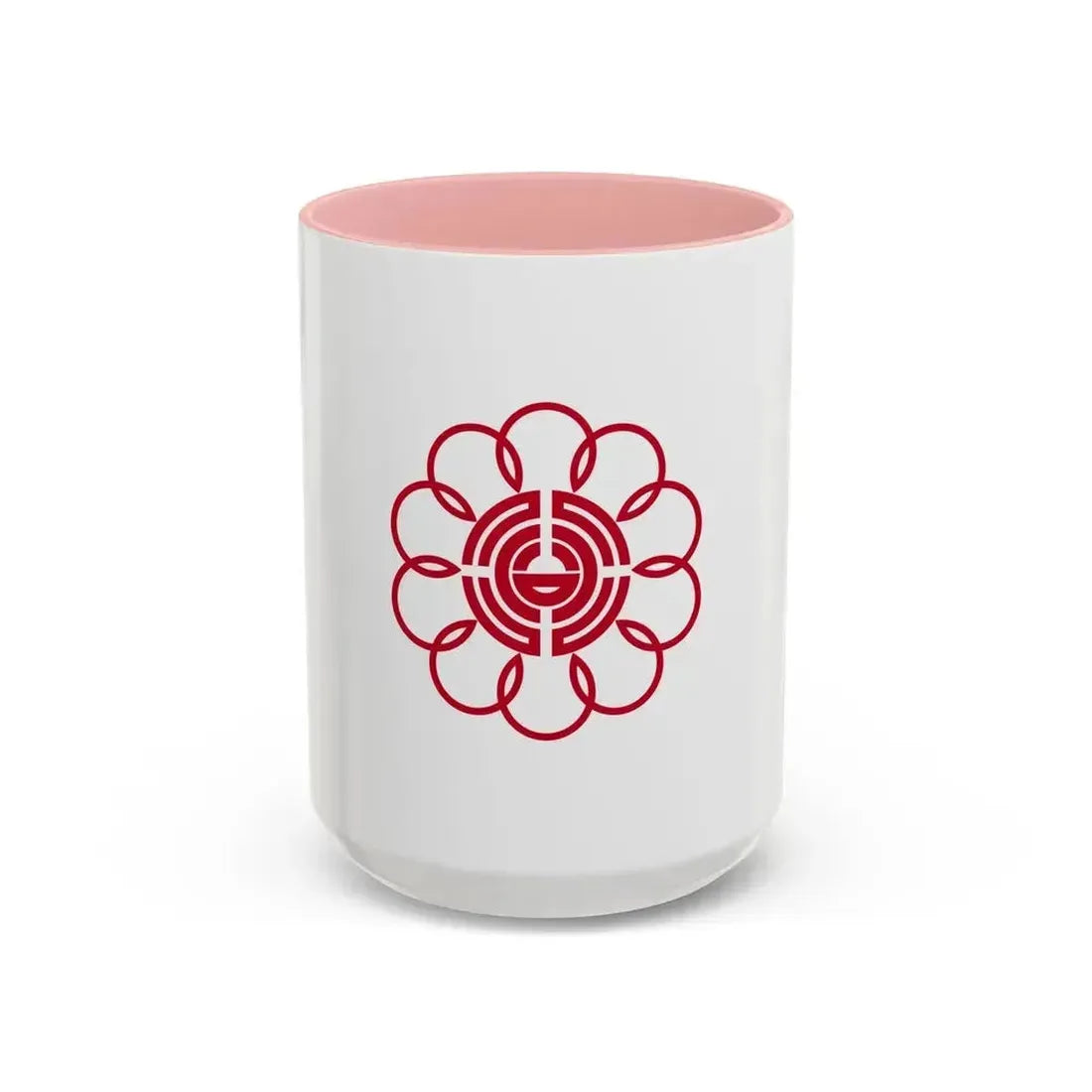 Flag of Koshigaya Saitama Japan - Accent Coffee Mug 15oz Pink - Go Mug Yourself