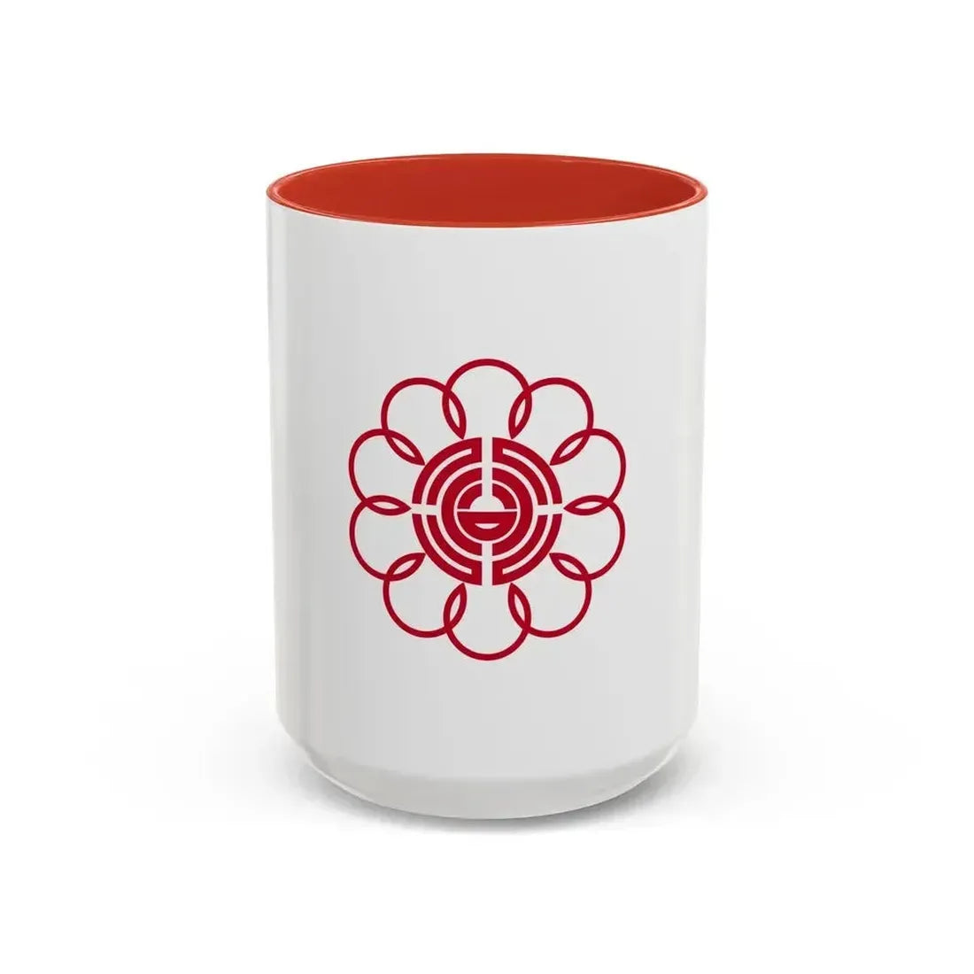 Flag of Koshigaya Saitama Japan - Accent Coffee Mug 15oz Red - Go Mug Yourself