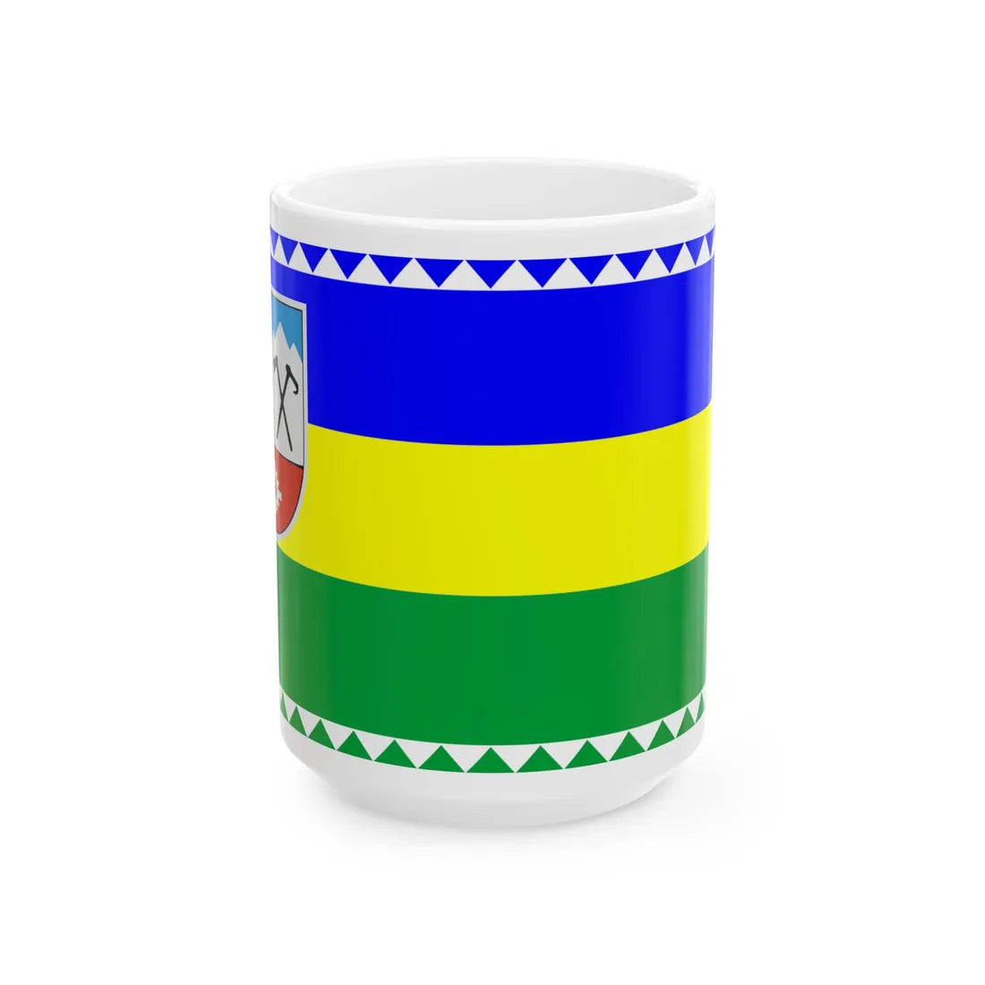 Flag of Kosiv Raion (Ukraine) White Coffee Mug 15oz - Go Mug Yourself