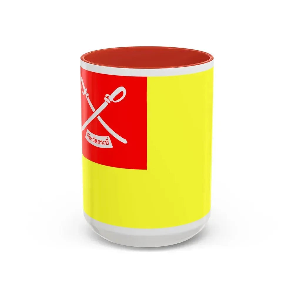 Flag of Krabi Province Thailand - Accent Coffee Mug 15oz Red - Go Mug Yourself